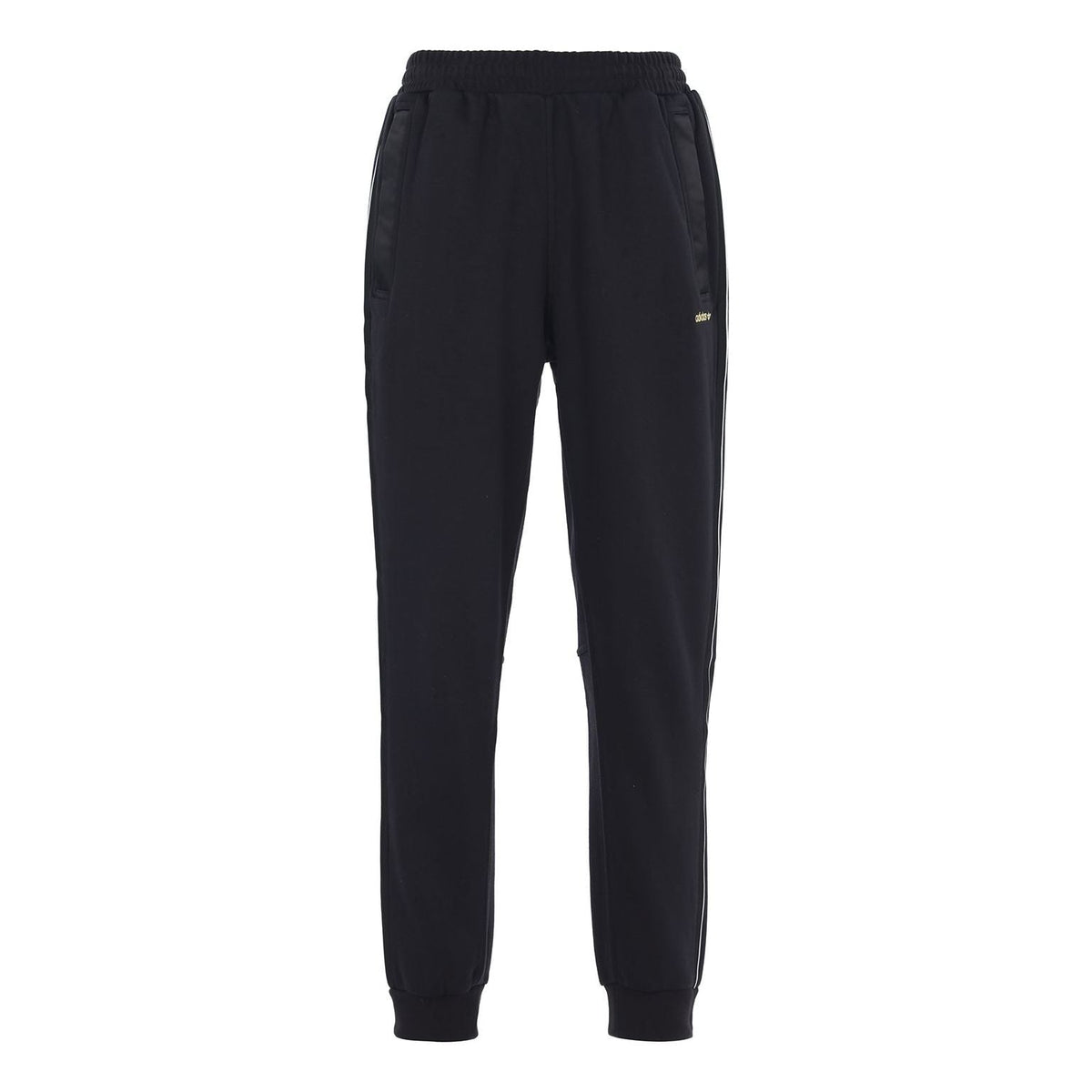 Men's adidas originals Logo Side Stripe Fleece Lined Stay Warm Bundle Feet Sports Pants/Trousers/Joggers Black H31288