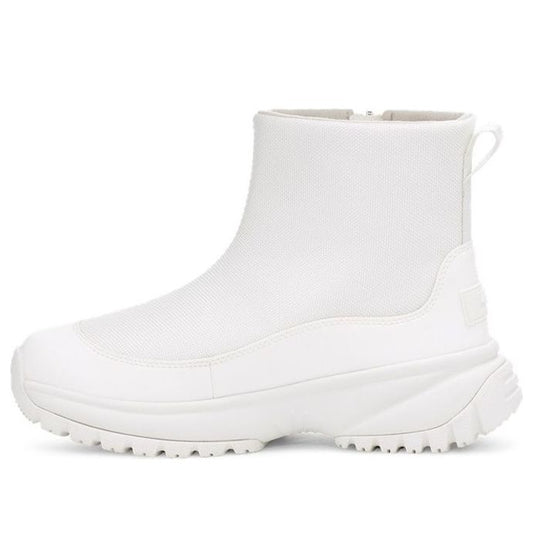 (WMNS) UGG Yose Zip Fleece Lined Snow Boots White 1112329-WHT