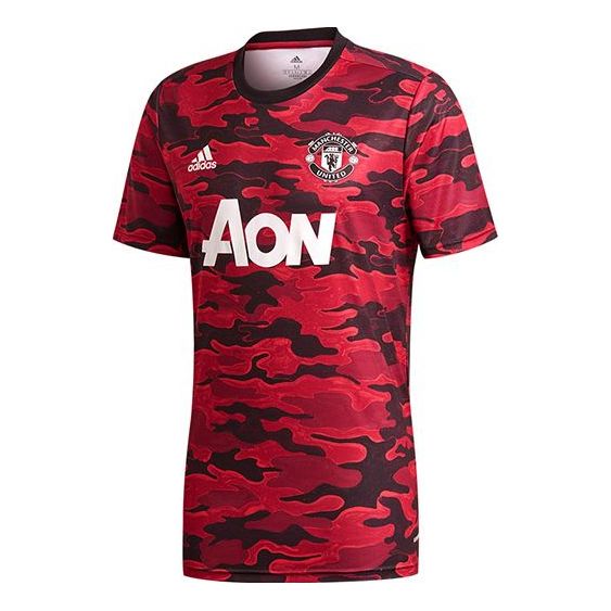 adidas Manchester United Soccer/Football Training Sports Jersey Asia Sizing Short Sleeve T-shirt 20-21 Season Red FR6033