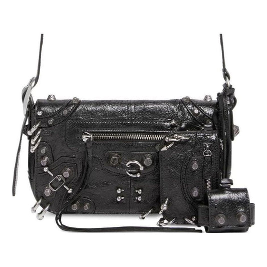 (WMNS) Balenciaga Le Cagole Xs Flap Bag With Piercings 'Black' 7190822AAE31000