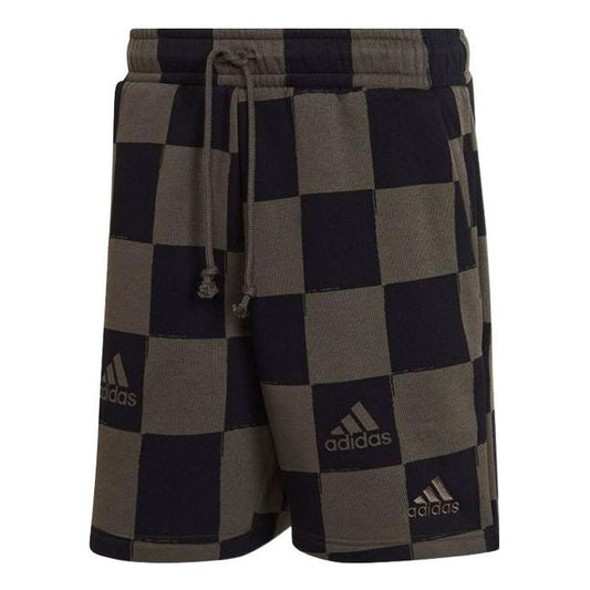 adidas Grid Casual Sports Shorts Couple Style Brown Black HU0299