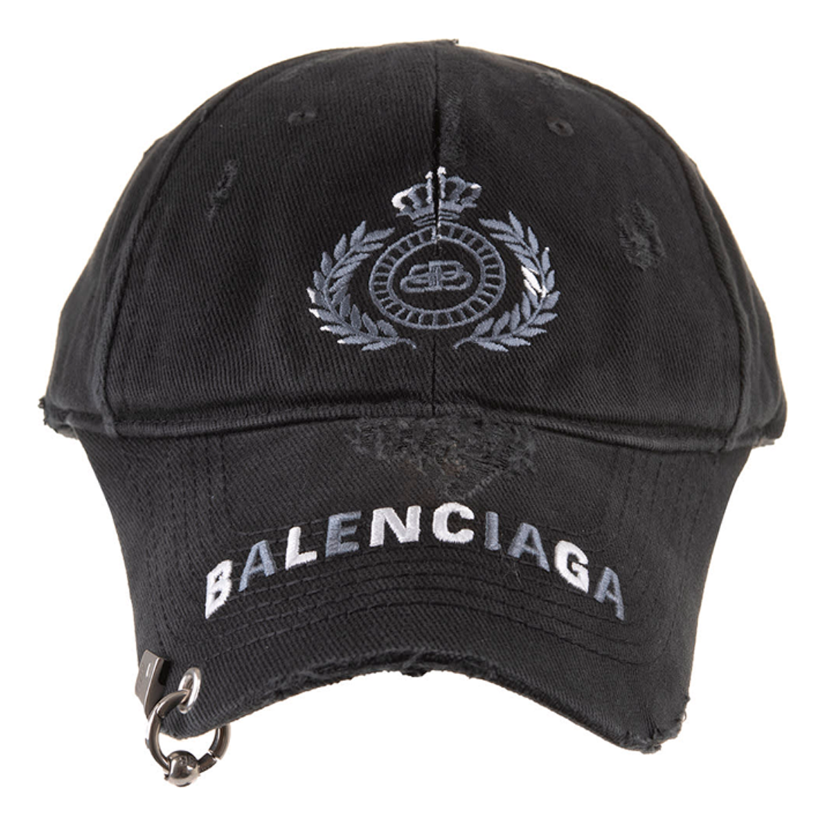 (WMNS) Balenciaga BB Destroyed Piercing Cap 'Black' 661887310B21077