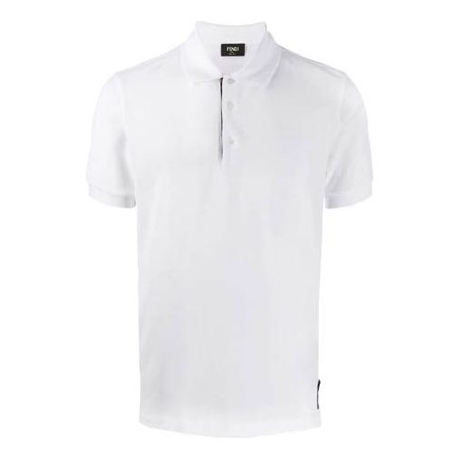 Fendi SS21 Short Sleeve Polo Shirt 'White' FY0985AAONF0QA0